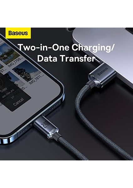 Crystal Shine Hızlı Şarj Kablosu, Lightning - 1.2m, iPhone Uyumlu, Güçlendirilmiş Yapı, Dayanıklı ve Hızlı Veri Aktarımı, Siyah modelleri