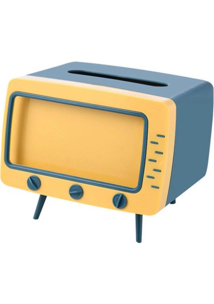 Retro Telefon Tutucu, Masaüstü Peçetelik Cep Telefonu Standı (Lacivert)