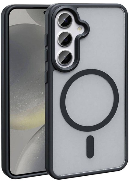 Galaxy S24 ile Uyumlu Zore Sio Mat Siyah Kılıf - Magsafe ile Uyumlu, Kamera Korumalı, Şok Emici