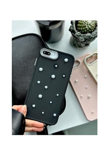 Aksesuar Iphone 7 Plus ve 8 Plus Uyumlu Pearl Oyuncak Tasarımlı Esnek Silikon Kılıf - Siyahpearl fiyatları