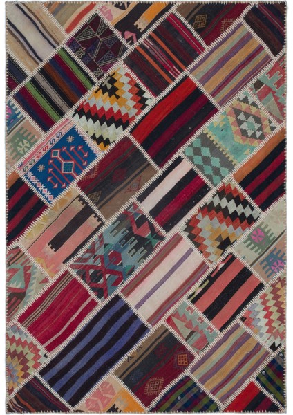 Atina Turkuaz Eskitme Yün Modern Desenli Yün Hav Toz Vermez Leke Tutmayan Salon Yolluk Mutfak El Dokuma Halı