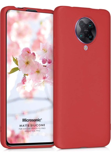 Matte Silicone Xiaomi Redmi K30 Pro Için Kılıf Kırmızı [redmi K30 Pro ile Uyumlu Kılıf - Kırmızı]
