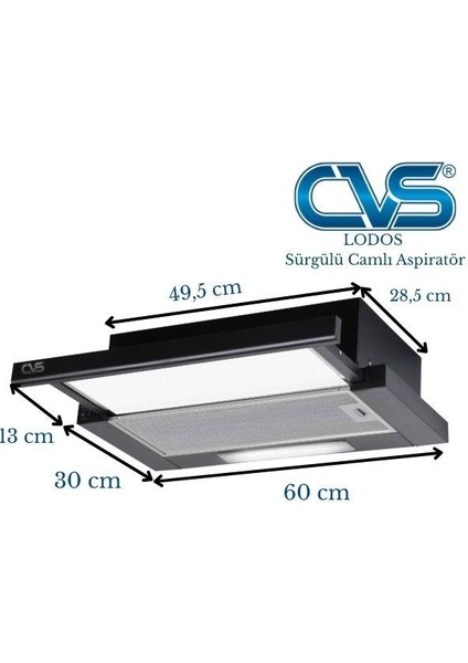 Dn 1147 Lodos Sürgülü Camlı Tek Filtre Aspiratör modelleri