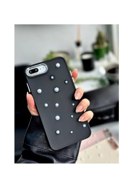 Aksesuar Iphone 7 Plus ve 8 Plus Uyumlu Pearl Oyuncak Tasarımlı Esnek Silikon Kılıf - Siyahpearl modelleri