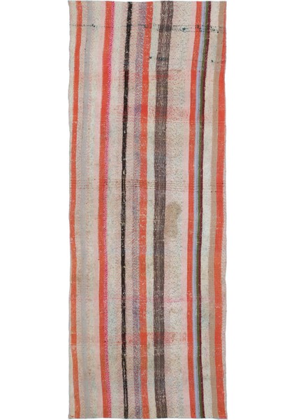 Teselya Bej Çizgili Yün Modern Desenli Yün Hav Toz Vermez Leke Tutmayan Salon Yolluk Mutfak El Dokuma Halı