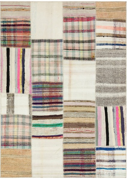 Iskece Turkuaz Eskitme Yün Modern Desenli Yün Hav Toz Vermez Leke Tutmayan Salon Yolluk Mutfak El Dokuma Halı