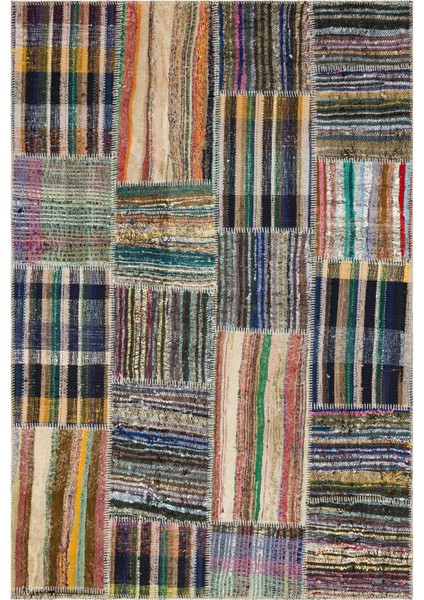 Atina Mavi Eskitme Yün Modern Desenli Yün Hav Toz Vermez Leke Tutmayan Salon Yolluk Mutfak El Dokuma Halı