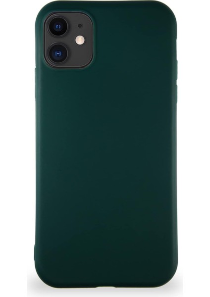 Iletişim iPhone 11 ile Uyumlu Kılıf Soft Premier Renkli Silikon Kapak - Yeşil