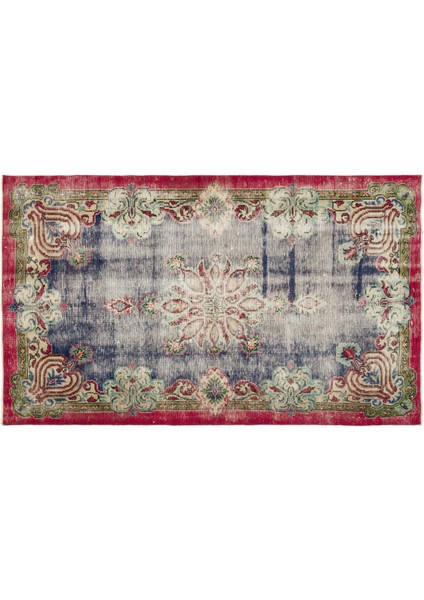 Kırmızı Göbekli Yün Modern Desenli Yün Hav Toz Vermez Leke Tutmayan Salon Yolluk Mutfak El Dokuma Halı