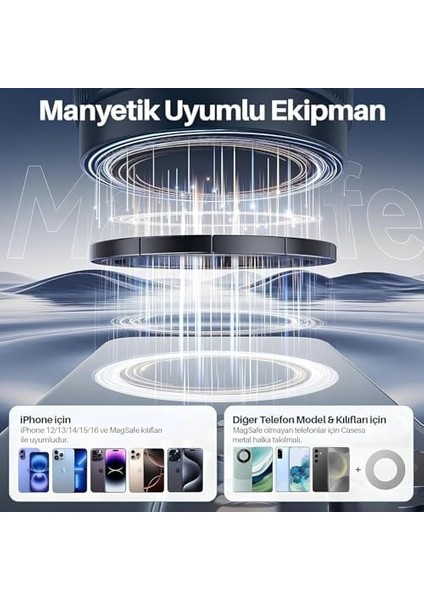Araç Içi ve Masaüstü 360 Derece Dönebilen Vakum Özellikli Magnetik Telefon Tutucu (B Kalite) fiyatları