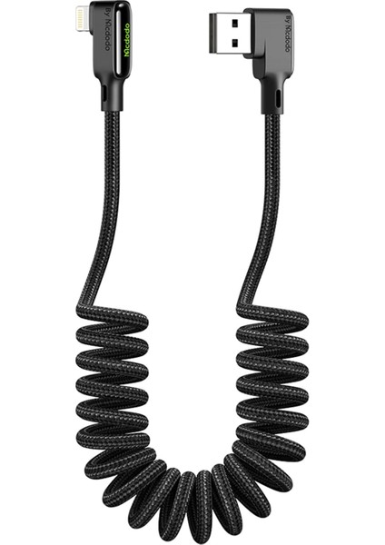 CA-7300 Lightning 90 Derece Spiral Ledli Örgü Kablo 3A 1.8m