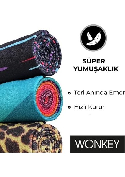 Baskılı Antreman Fitness Sporcu Havlusu, Boks Pilates Gym Tenis Ter Havlusu 45X100 cm (2 Adet, V5 - Never Give Up - Sarı) fiyatları