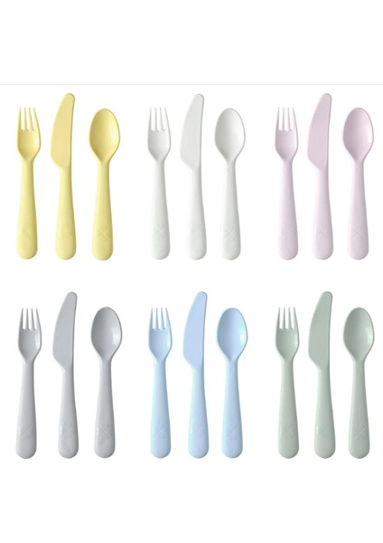 Ikea Kalas — Çocuk Çatal Bıçak Takımı 18 Parça Bpa Içermeyen Mikrodalga Fırın ve Bulaşık Makinesinde Yıkanabilir — 704.613.85