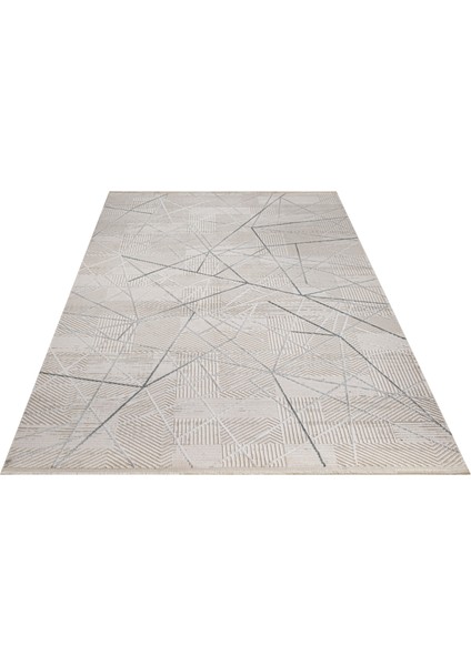 Canna-Lily Geometrik Gri Pamuk Dikdörtgen Modern Desenli Akrilik Hav Vermeyen Leke Tutmayan Kolay Temizlenen Yumuşak Makine Salon Yolluk Mutfak Halı fırsatları