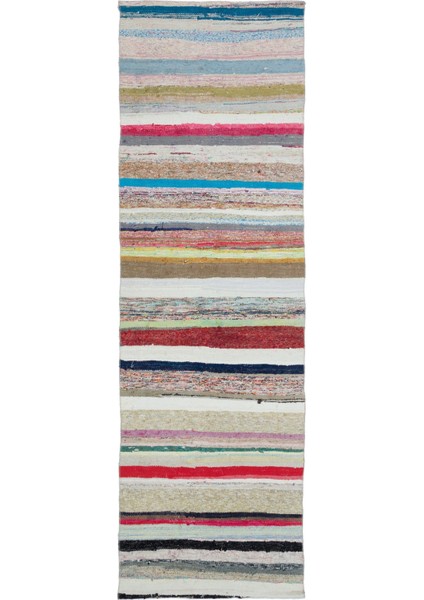 Teselya Bej Çizgili Yün Modern Desenli Yün Hav Toz Vermez Leke Tutmayan Salon Yolluk Mutfak El Dokuma Halı