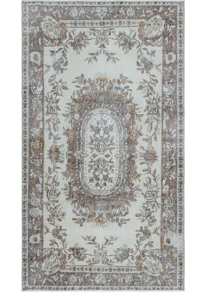 Iskece Kahverengi Eskitme Yün Modern Desenli Yün Hav Toz Vermez Leke Tutmayan Salon Yolluk Mutfak El Dokuma Halı