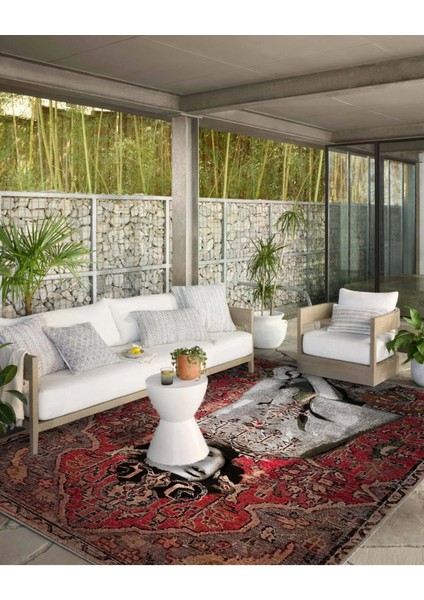 Drom Dokuma Taban Makinede Yıkanabilen Kilim Kaymaz Şönil Vintage Yüz Figürlü Otantik Halı modelleri