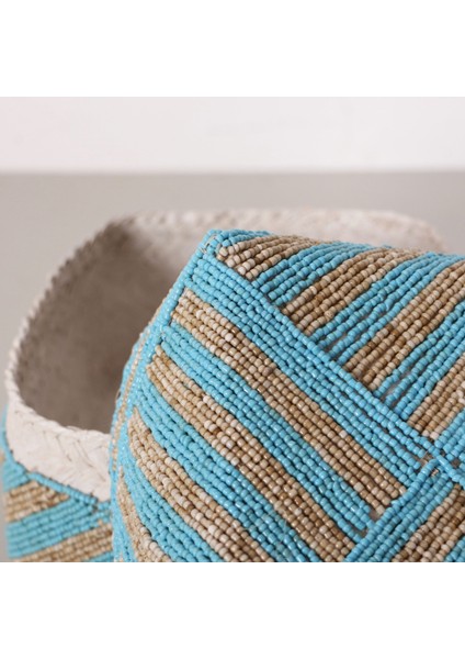 Mylamp Bali Flat Boncuklu Bambu Saklama Kutusu L modelleri