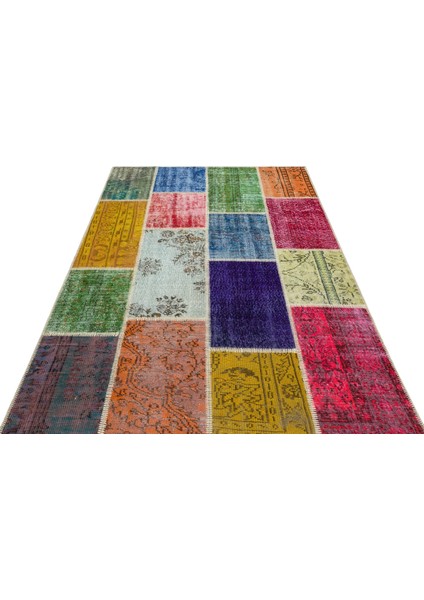 Iskece Kırmızı Patchwork Yün Modern Desenli Yün Hav Toz Vermez Leke Tutmayan Salon Yolluk Mutfak El Dokuma Halı modelleri