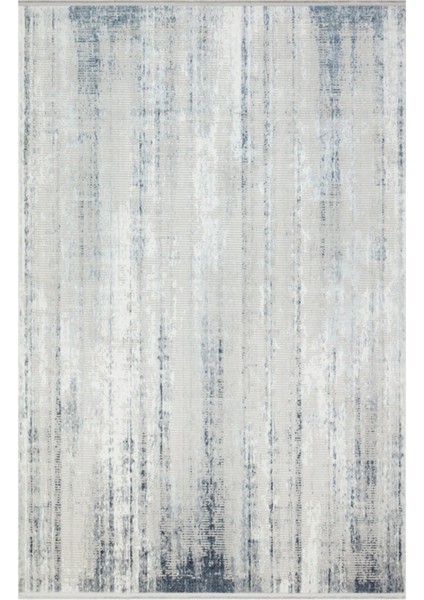 Hartford Mavi Çerçeveli Etnik Modern Desenli Akrilik Hav Vermeyen Leke Tutmayan Kolay Temizlenen Yumuşak Makine Salon Yolluk Mutfak Halı