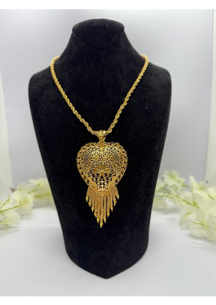 22 Ayar Altın Kaplama Burgu Zincirli Kolye LVD526-3