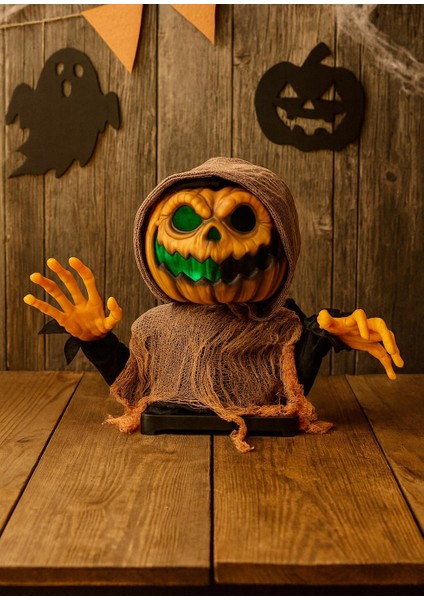 Cadılar Bayramı Hayalet Balkabağı Hareketli Müzikli Halloween Masa Üstü Parti Dekoru