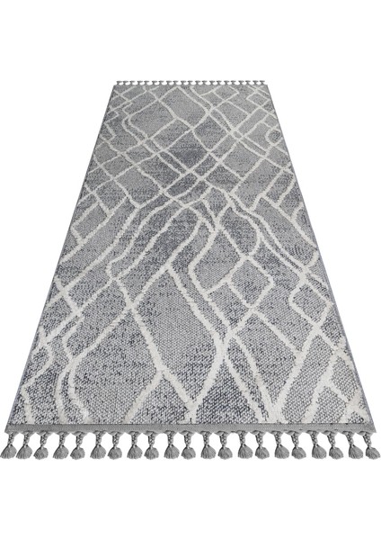 Farida Geometrik Gri Polyester Dikdörtgen Modern Desenli Akrilik Hav Vermeyen Leke Tutmayan Kolay Temizlenen Yumuşak Makine Salon Yolluk Mutfak Halı indirimleri