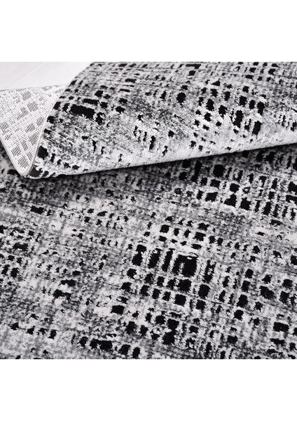 Siyah Modern Etnik Desenli Akrilik Hav Vermeyen Leke Tutmayan Kolay Temizlenen Yumuşak Makine Salon Yolluk Mutfak Halı modelleri