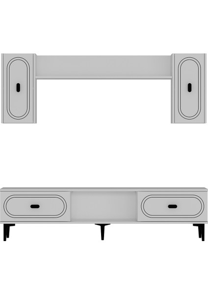 Wenyct Konsol (KB150), Tv Ünitesi 2 Li Salon Takımı Beyaz-Beyaz fiyatları