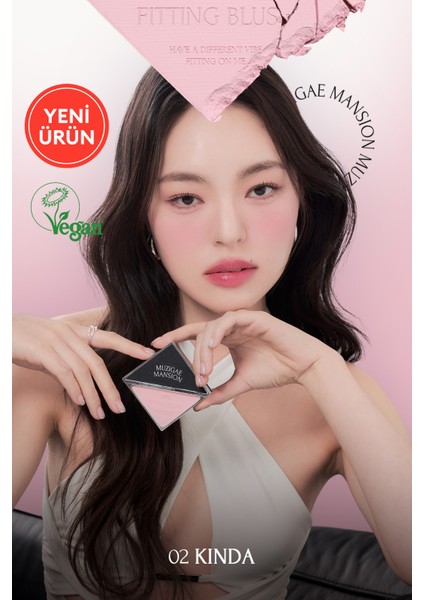 Ciltle Bütünleşen ve Pürüzsüzleştiren, Yumuşak Dokulu Allık Muzıgae Mansıon Fitting Blush (02 Kinda)