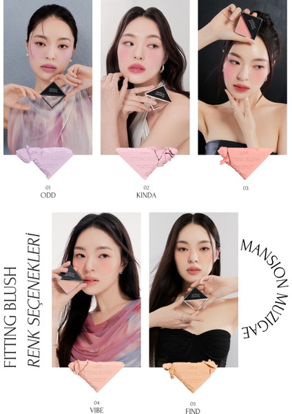 Ciltle Bütünleşen ve Pürüzsüzleştiren, Yumuşak Dokulu Allık Muzıgae Mansıon Fitting Blush (02 Kinda) modelleri