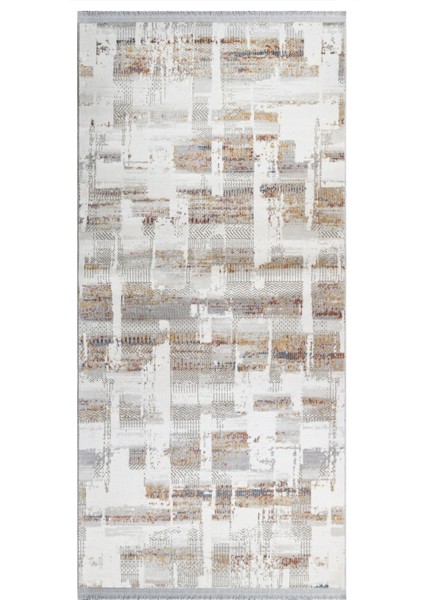 Shahd Modern Gri Akrilik Dikdörtgen Modern Desenli Akrilik Hav Vermeyen Leke Tutmayan Kolay Temizlenen Yumuşak Makine Salon Yolluk Mutfak Halı