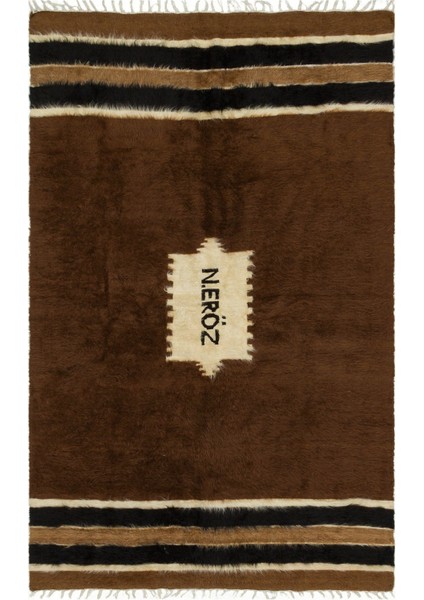 Teselya Bej Çizgili Yün Modern Desenli Yün Hav Toz Vermez Leke Tutmayan Salon Yolluk Mutfak El Dokuma Halı