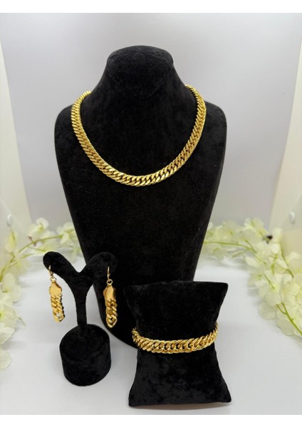 22 Ayar Altın Kaplama Gurmet Desen Vıp Takı Seti LVD618