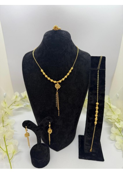 22 Ayar Altın Kaplama Dorikalı Asalet Işıltılı Set LVD649