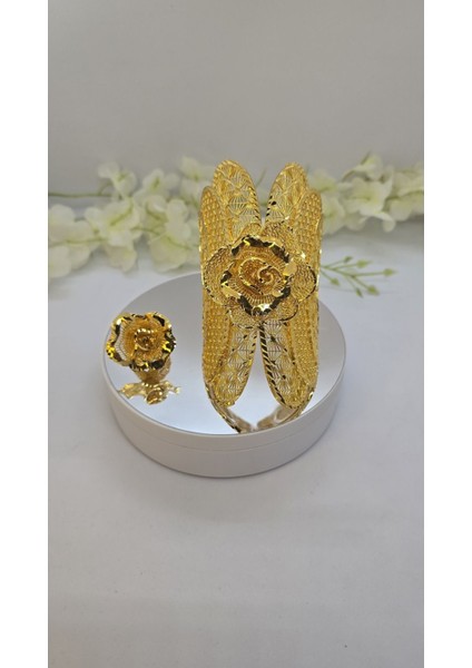 Vizyon Kelepçe Bileklik ve Yüzük 22 Ayar Altın Kaplama Model 2 fiyatları