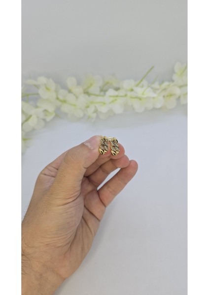 14 Ayar Altın Kaplama Zirkon Taşlı Kadın Küpe – Zarif ve Işıltılı (M6) fırsatları