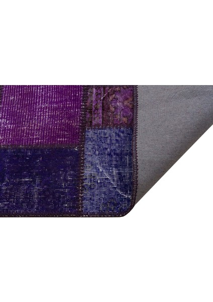 Mor Patchwork Etnik Modern Desenli Yün Hav Toz Vermez Leke Tutmayan Salon Yolluk Mutfak El Dokuma Halı modelleri