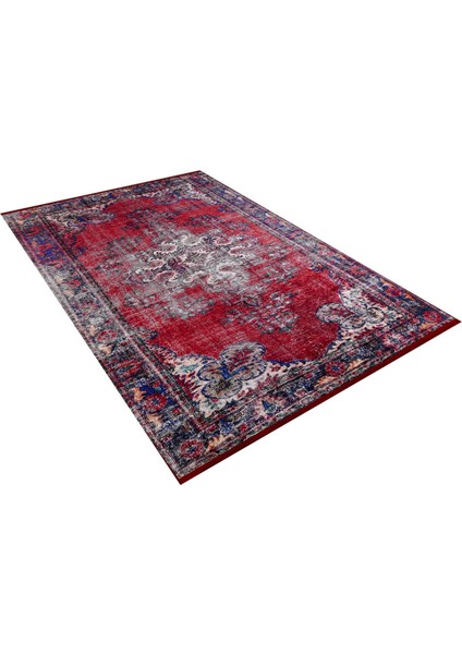 Belorecensk Kırmızı Eskitme Etnik Modern Desenli Makinada Yıkanabilir Hav Toz Vermez Leke Tutmayan Kaymaz Taban Dijital Makine Baskı Salon Yolluk Mutfak Halı fiyatları