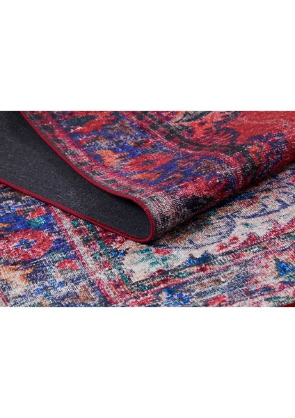 Belorecensk Kırmızı Eskitme Etnik Modern Desenli Makinada Yıkanabilir Hav Toz Vermez Leke Tutmayan Kaymaz Taban Dijital Makine Baskı Salon Yolluk Mutfak Halı modelleri