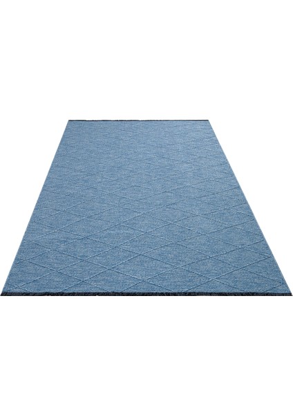 Mirage Geometrik Mavi Polyester Dikdörtgen Modern Desenli Akrilik Hav Vermeyen Leke Tutmayan Kolay Temizlenen Yumuşak Makine Salon Yolluk Mutfak Halı fiyatları