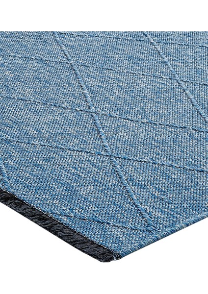 Mirage Geometrik Mavi Polyester Dikdörtgen Modern Desenli Akrilik Hav Vermeyen Leke Tutmayan Kolay Temizlenen Yumuşak Makine Salon Yolluk Mutfak Halı fırsatları