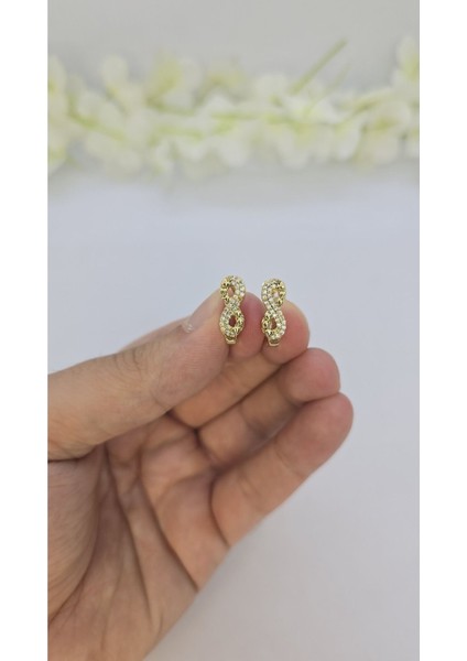 14 Ayar Altın Kaplama Zirkon Taşlı Kadın Küpe – Zarif ve Işıltılı (M17) fiyatları