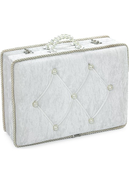 Söz Nişan Düğün Çeyizlik Kadife Gelin Bohça Sandık - Beyaz fiyatları