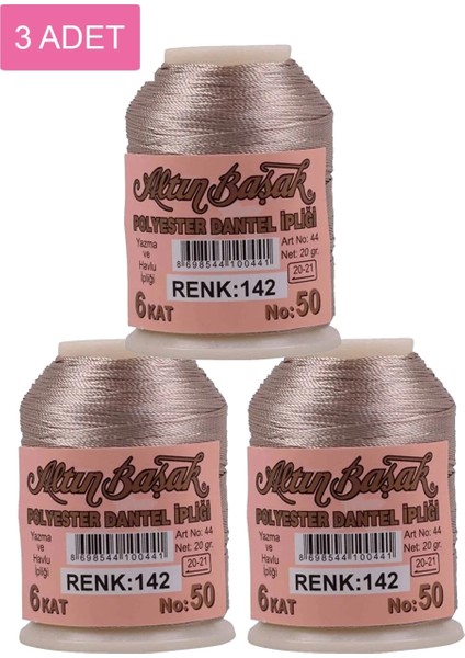 3 Adet Altınbaşak Oya ve Dantel Ipi 20 gr - - No: 142