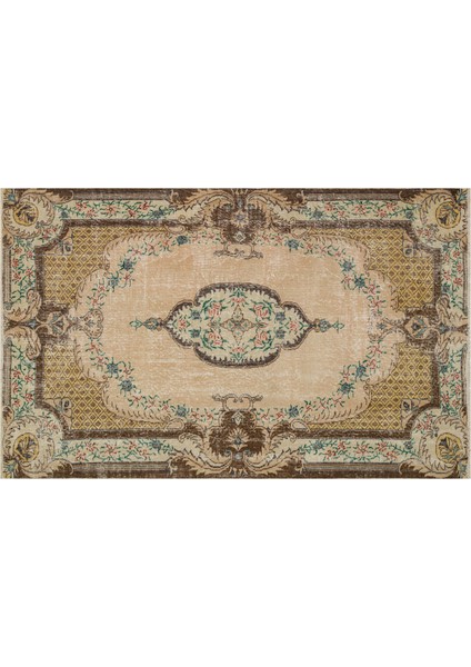 Kahverengi Patchwork Etnik Modern Desenli Yün Hav Toz Vermez Leke Tutmayan Salon Yolluk Mutfak El Dokuma Halı