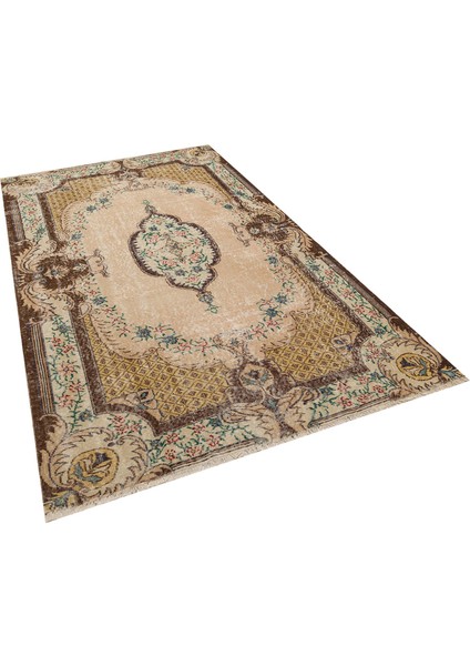 Kahverengi Patchwork Etnik Modern Desenli Yün Hav Toz Vermez Leke Tutmayan Salon Yolluk Mutfak El Dokuma Halı modelleri