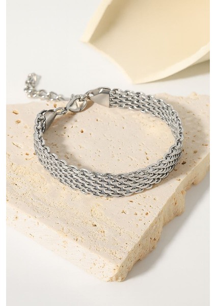 8 mm Silver Çelik Kadın Zincir Bileklik ET83BY fiyatları