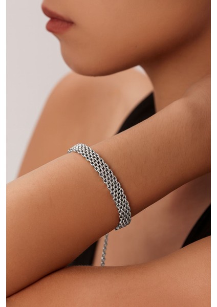 8 mm Silver Çelik Kadın Zincir Bileklik ET83BY modelleri