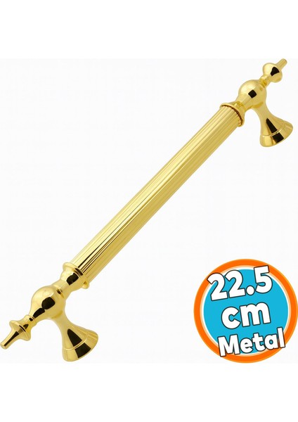 Sürgülü Kapı Çekme Kolu Tutma Kulpu Kulbu Çelik Dış Kapı Tutamağı Kol Gol Altın 22.5 cm